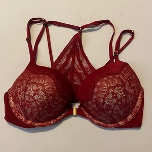red lace victoria's secret push up bra